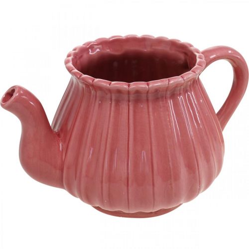 tételeket Dekoratív teáskanna kerámia növénycserép rózsaszín, piros, fehér L19cm 3db