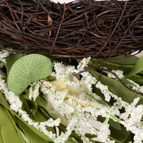 tételeket Műszázad koszorú, természetes megjelenésű és tartós, ajtó- és faldekorációhoz, 55 cm