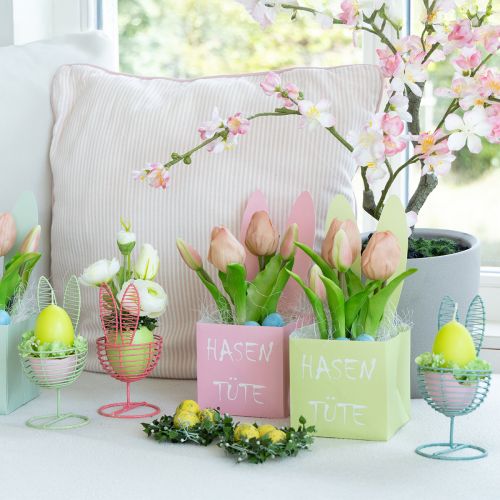 tételeket Drótból készült nyúl, mint nyitott dekorációs tárgy modern tavaszi és húsvéti ötletekhez, 16 cm, 3 darab