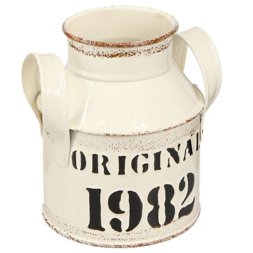 tételeket Kancsó fém dekoráció "Eredeti 1982" Cream Rust H13cm 2db