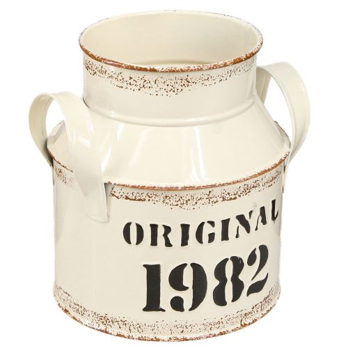 Floristik24 Kancsó fém dekoráció &quot;Eredeti 1982&quot; Cream Rust H16cm 2db