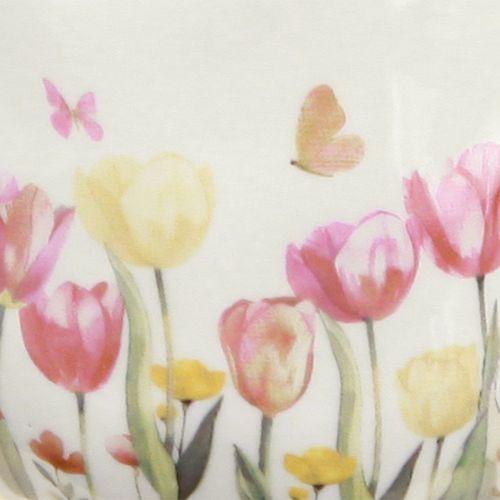 tételeket Kerámia kancsó virágmotívummal a nappali tavaszi hangulatának megteremtéséhez, 20 cm