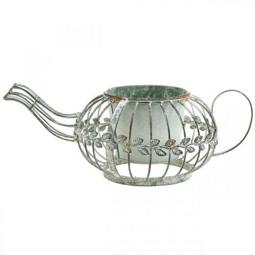 Floristik24 Ültetőgép dekoratív kávéfőző fém edény ültetésre L15,5cm Ø11,8cm