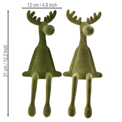 Floristik24 Elk szélű zsámoly díszes szélű ülőgarnitúra zöld M31cm 2 darab