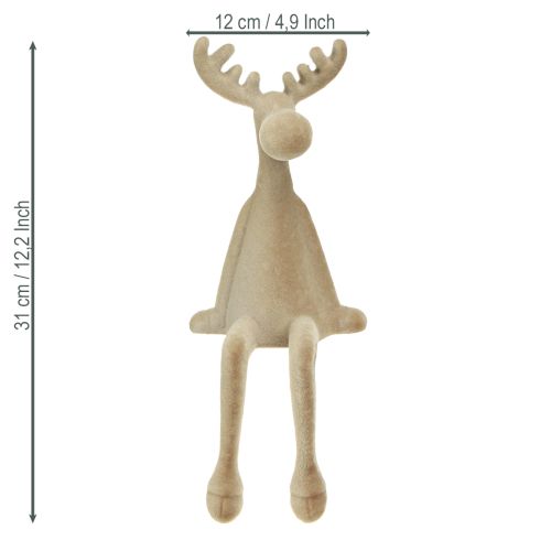 Elk pelyhesített szélű ülőgarnitúra barna 31cm 3 darab | Floristik24.hu