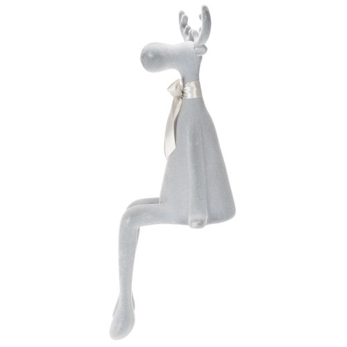 Dekoratív, pelyhesített jávorszarvas figura masnival, polcon tartható, 80 cm | Floristik24.hu