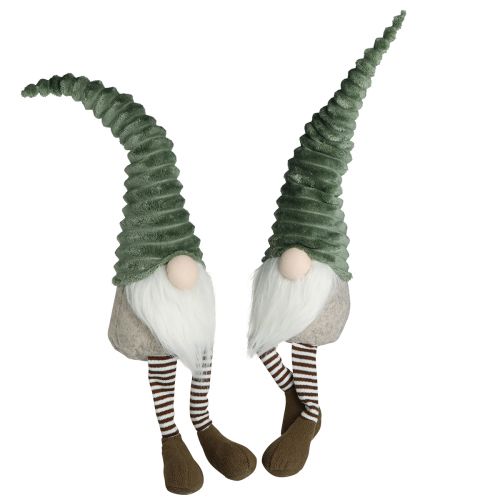 Floristik24 Edge Sool Gnome Christmas Green Barna H55cm 2db