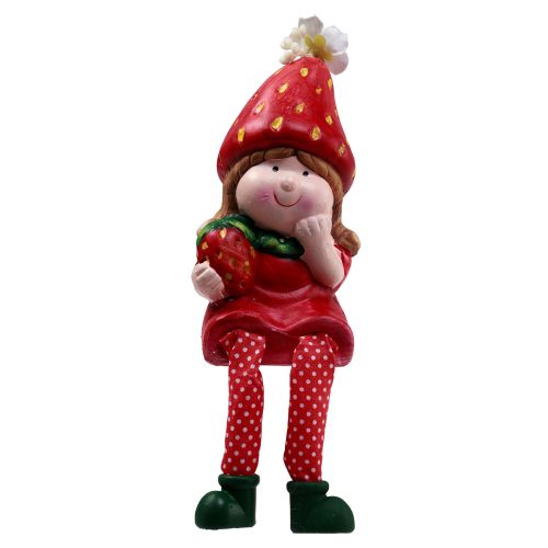 Floristik24 Széles zsámoly eper gyerek dekoratív figurák H11,5-13cm 2db