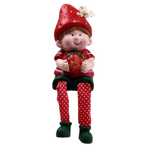 Floristik24 Széles zsámoly eper gyerek dekoratív figurák H11,5-13cm 2db