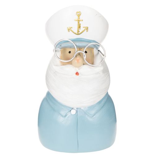 Kapitány figura, tengerészeti dekoráció szemüveggel és kalappal, 16cm | Floristik24.hu