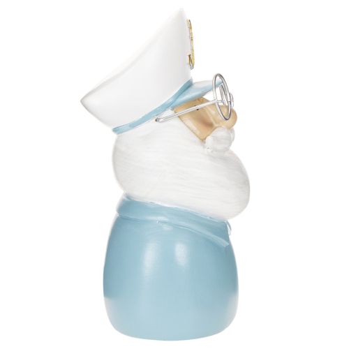 Kapitány figura, tengerészeti dekoráció szemüveggel és kalappal, 16cm | Floristik24.hu