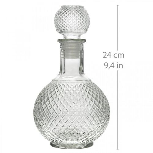 Floristik24 Whisky-kancsó fedővel üvegkancsó H24cm