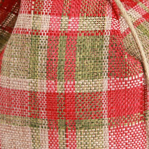 Floristik24 Kockás ajándéktáska szövet Karácsonyi rénszarvas 22×28cm 5 db