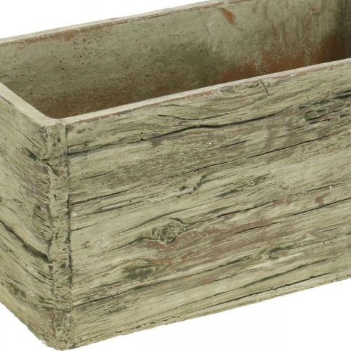 Floristik24 Növénydoboz beton téglalap alakú fa megjelenés barna 23×10,5cm H11cm