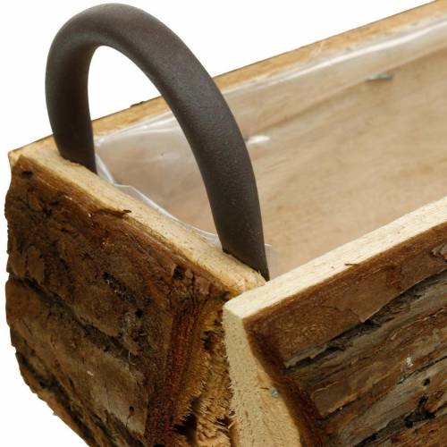 Floristik24 Vetődoboz kéregültető natúr fadoboz fogantyúval