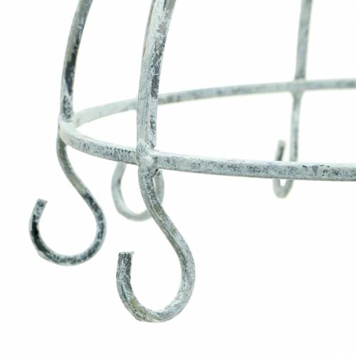 Floristik24 Konyhai fogas fém korona fehér antik Ø22cm H28cm