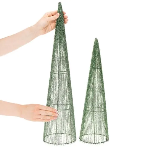 Fém virágkúpok, zöld, virágdíszekhez, 62 cm, 2 darab | Floristik24.hu