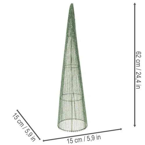Fém virágkúpok, zöld, virágdíszekhez, 62 cm, 2 darab | Floristik24.hu