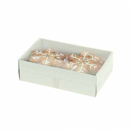 Floristik24 Karácsonyfadíszek keksz hópehely 12db