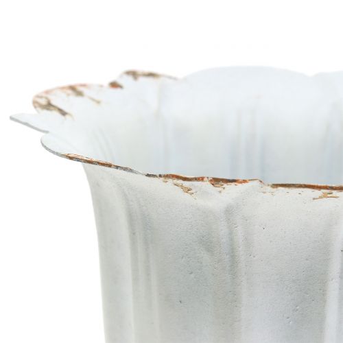 Floristik24 Antik Serleg rusztikus fehér Ø12cm H14cm