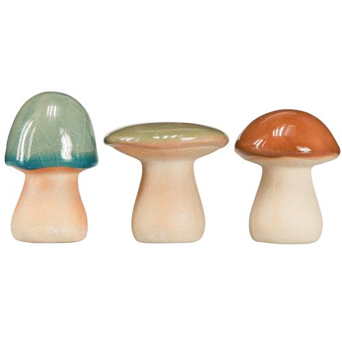 tételeket Kerámia gomba dekoráció barna zöld kék őszi dekoráció H6-7,5cm 3 db