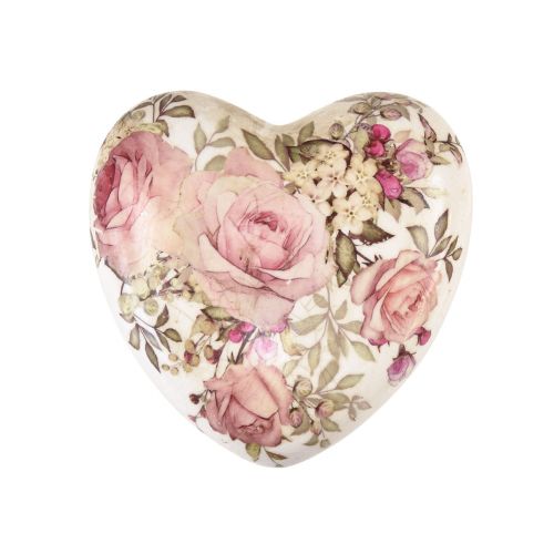 Kerámia dekoratív szív rózsákkal, cserépedény az asztalhoz 10,5 cm