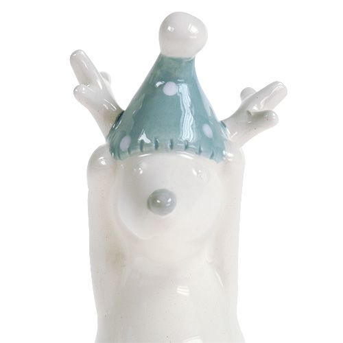 tételeket Kerámia figura rénszarvas 11cm, 12cm fehér 2db