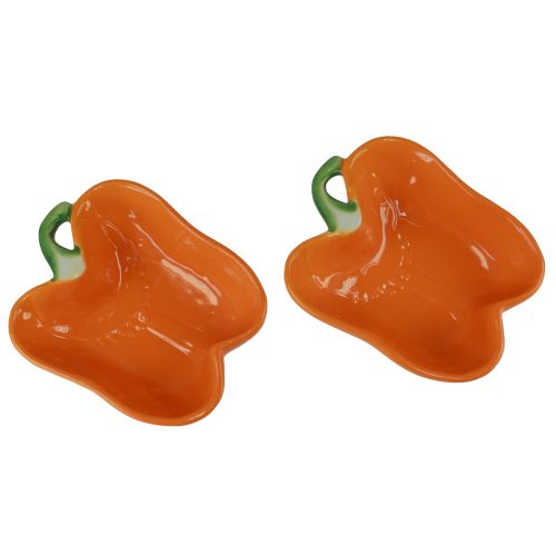 tételeket Kerámia tál dísztál paprika narancs 11,5x10x4cm 2db