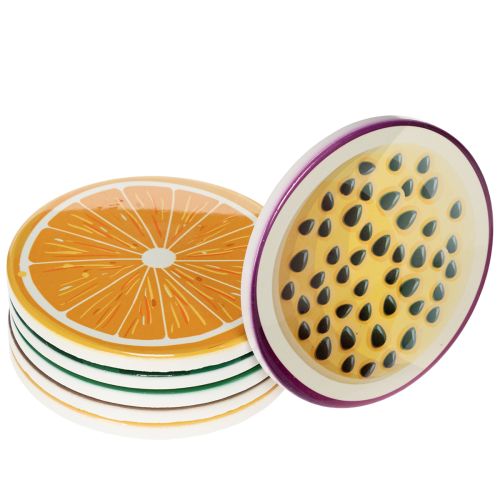 Gyümölcsös Alátét Készlet, Gyümölcs Minta, Asztaldísz, Konyha és Nappali, 10 cm, 6 Darab
