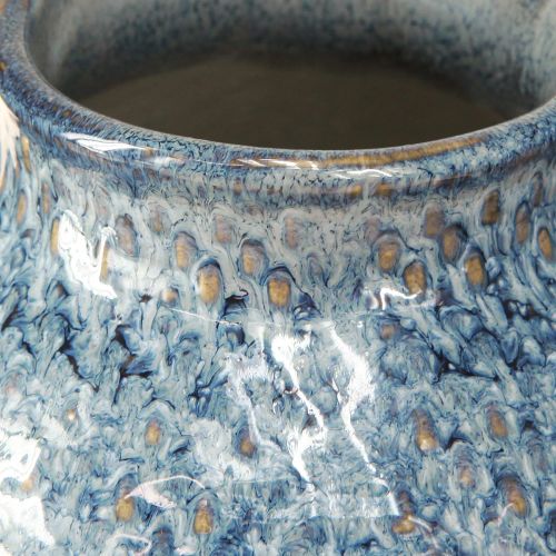 tételeket Kerámia váza mázas kék-fehér fonott megjelenés H18,5cm