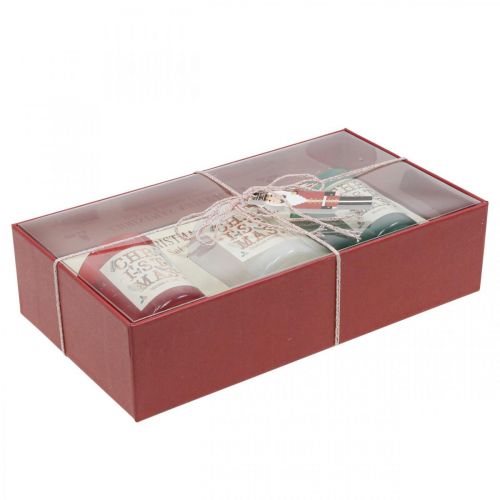 Floristik24 Illatos gyertyák üveg ajándékkészletben Karácsonyi gyertya 7cm 3db