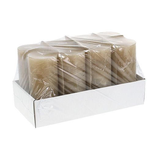 Floristik24 Gyertya világosbarna 60mm x 140mm 8db