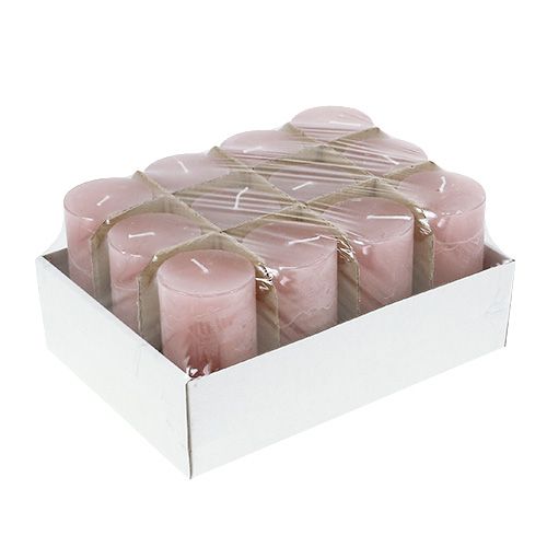 Floristik24 Gyertya régi rózsa 50mm x 100mm festve 12db