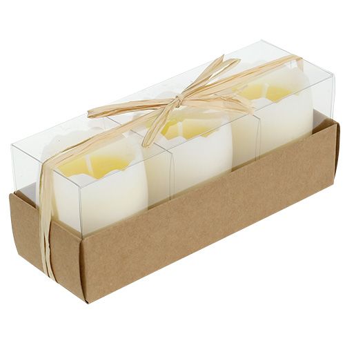 Floristik24 Gyertya tojássárgában 5,5cm 3db