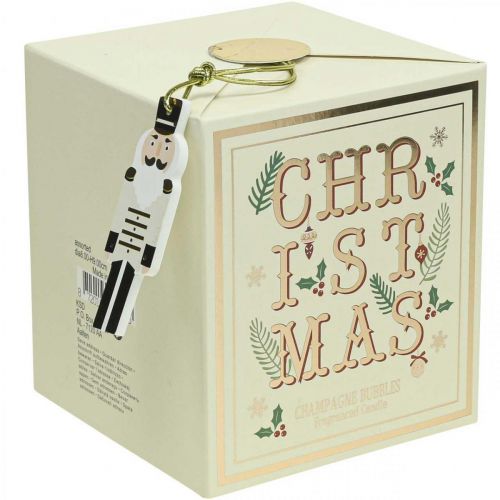 Floristik24 Illatos gyertya Karácsonyi Illatos gyertya Ø8cm krémszínű pezsgőben