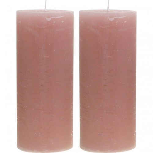 tételeket Oszlopos gyertyák rózsaszínre festve 85×200mm 2db