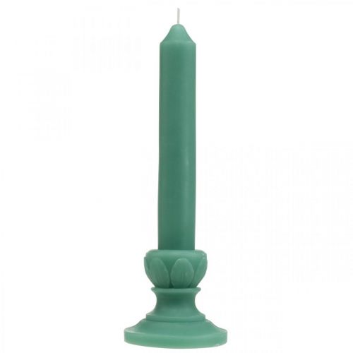 Floristik24 Deco gyertya retro gyertyaviasz asztaldísz zöld 25cm
