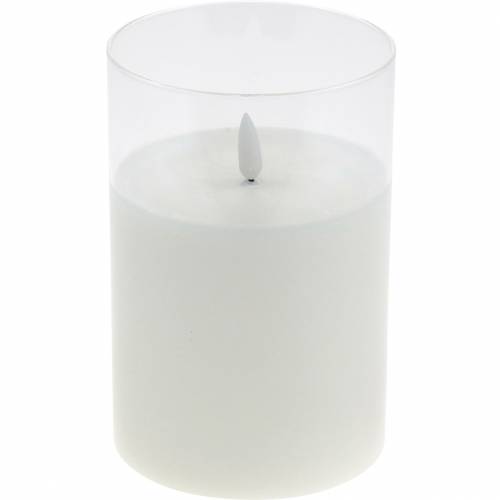 Floristik24 Deco lámpás LED gyertya valódi viasz üvegben Ø10cm H15cm