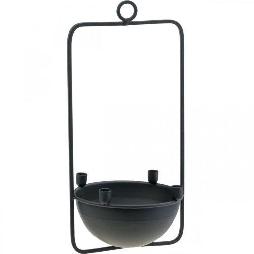 Függesztett gyertyatartó Fekete fa gyertyatartó H30,5cm