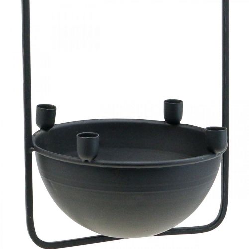 tételeket Függesztett gyertyatartó Fekete fa gyertyatartó H30,5cm