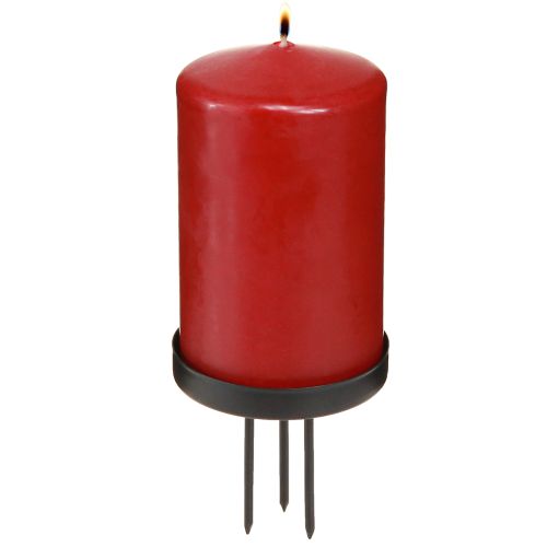 Floristik24 Mécsestartó adventi koszorú fém matt fekete Ø8cm 4 db