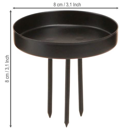 Floristik24 Mécsestartó adventi koszorú fém matt fekete Ø8cm 4 db