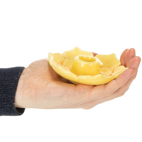 tételeket Kerámia kúpos gyertyatartók, dekoratív virág alakú, stílusos asztaldísz, 11 cm, 2 darab