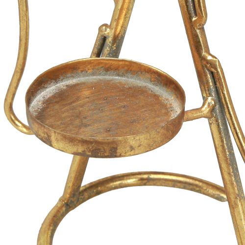 Floristik24 Gyertyatartó angyal tealámpák és oszlopgyertyák arany H26cm