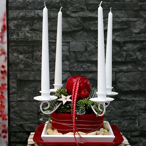 Floristik24 Dekoratív almapiros, fényes 6cm 6db