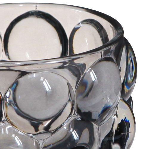 tételeket Gyertyatartó üveg teamécses tartó szürke Ø7cm H7cm 6 db