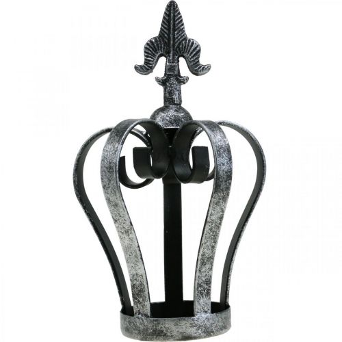 Floristik24 Deco korona antik ezüst megjelenésű fém Ø12cm H20cm
