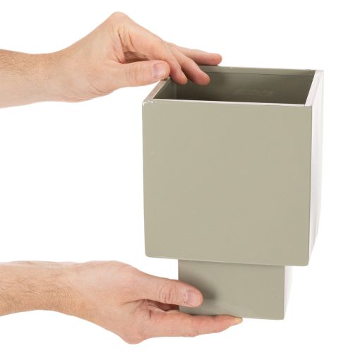 Zöld kocka alakú virágcserép, 22 cm, magasított talppal | Floristik24.hu