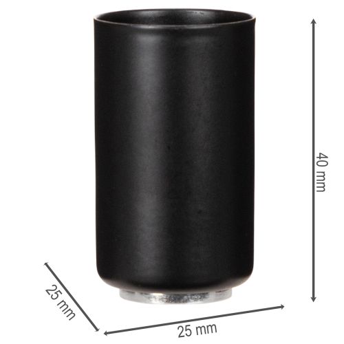 Kerek mágneses gyertyatartó, matt fekete, 25 mm-es kúpos gyertyákhoz, 4 darab | Floristik24.hu