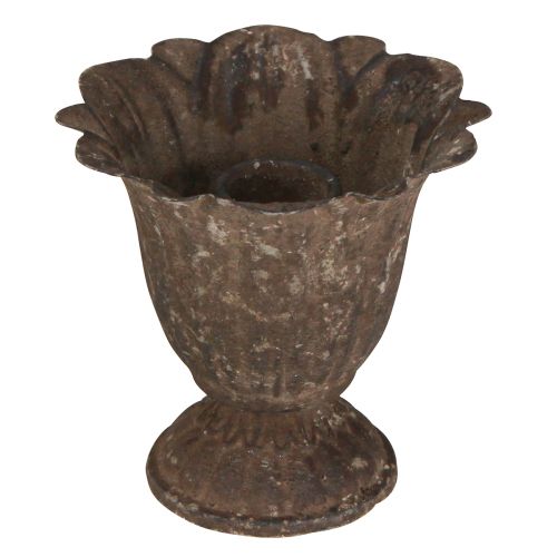 Floristik24 Gyertyatartó trófea antik pálca gyertyatartó fém Ø10cm H9,5cm